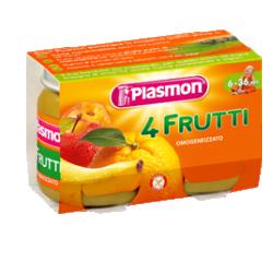 PLASMON OMOGENEIZZATO 4 FRUTTI 2 X 104 G - Farmacia Bartoli