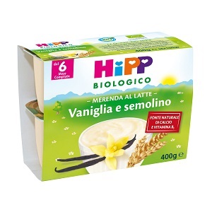 HIPP BIO HIPP BIO MERENDA AL LATTE VANIGLIA SEMOLINO 4X100 G - Farmacia Bartoli