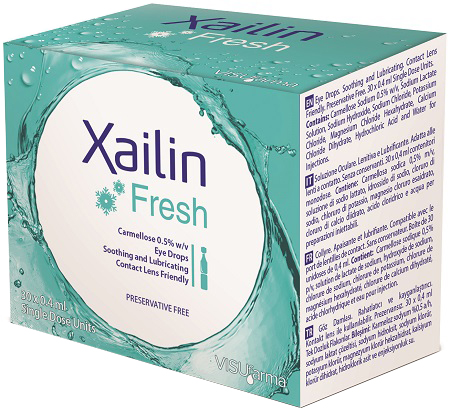 XAILIN FRESH GOCCE OCULARI CARBOSSIMETILCELLULOSA 0,5% 30 FLACONCINI MONODOSE 0,4 ML - Farmacia Bartoli