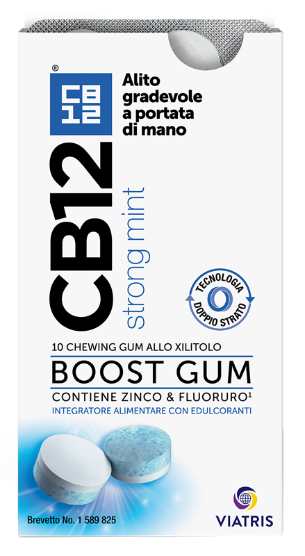 CB12 BOOST 10 CHEWING-GUM ZINCO E FLUORURO NEW FORMULATION - Farmacia Bartoli