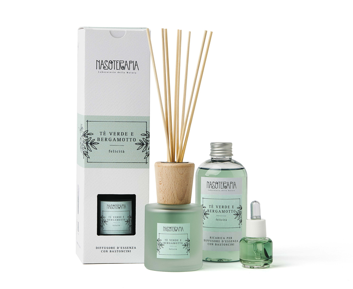 DIFFUSORE BASTONCINI TE' VERDE BERGAMOTTO 100 ML - Farmacia Bartoli