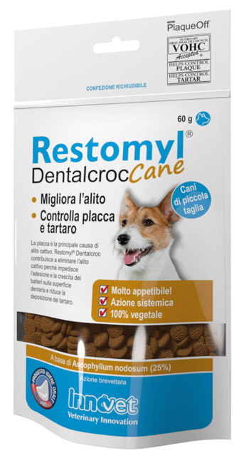 RESTOMYL DENTALCROC CANI PICCOLA TAGLIA BUSTA 60 G - Farmacia Bartoli