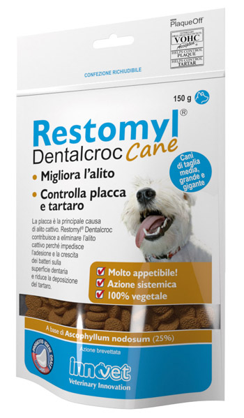 RESTOMYL DENTALCROC CANI TAGLIA MEDIA GRANDE E GIGANTE BUSTA 150 G - Farmacia Bartoli