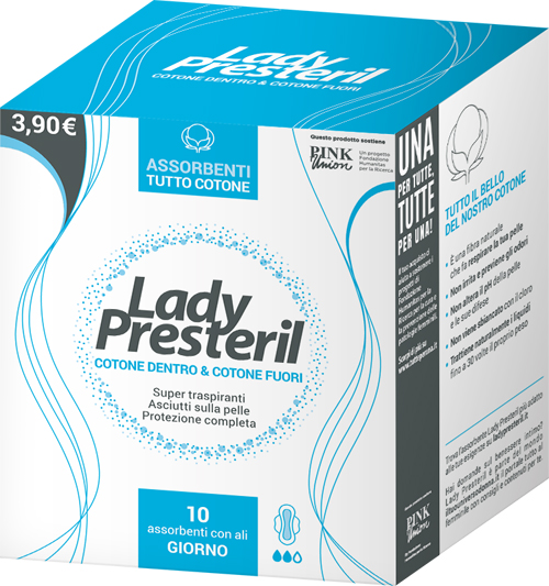 LADY PRESTERIL COTONE DENTRO & COTONE FUORI 10 ASSORBENTI CON ALI GIORNO PROMO - Farmacia Bartoli