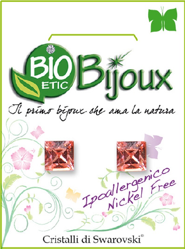 ORECCHINO CARRE' 6MM ROSE PEACH - Farmacia Bartoli