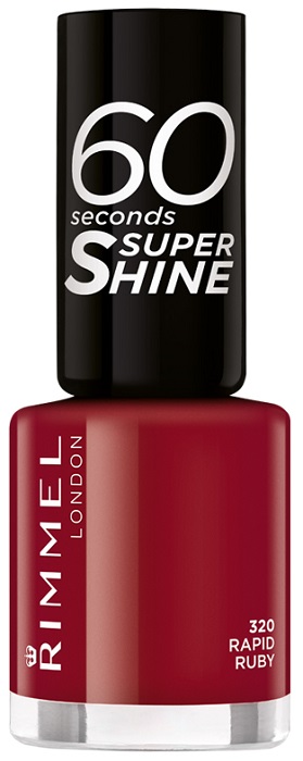 RIMMEL SMALTO 60 SECONDS SUPER SHINE 320 RAPID RUBY 8 ML - Farmacia Bartoli