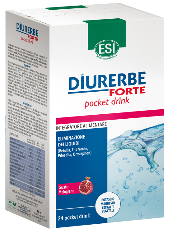 ESI DIURERBE FORTE POCKET DRINK MELOGRANO 24 X 20 ML - Farmacia Bartoli