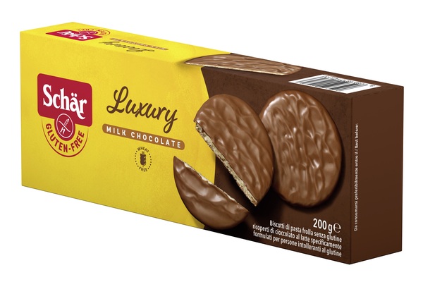 SCHAR LUXURY BISCOTTI DI PASTA FROLLA RICOPERTI DI CIOCCOLATO AL LATTE 200 G - Farmacia Bartoli
