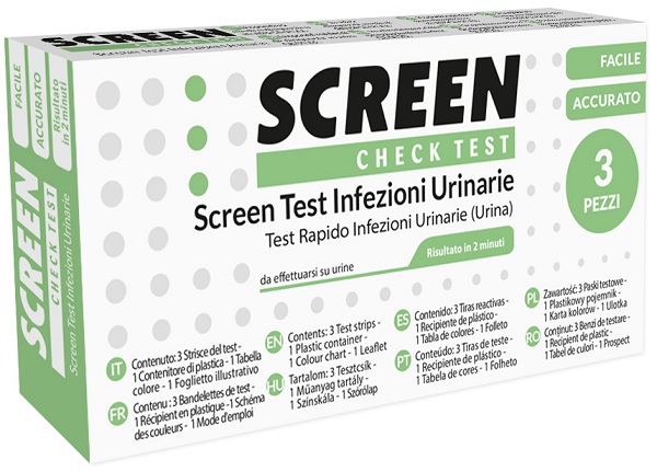 SCREEN TEST LEUCOCITI SANGUE NITRITO E PROTEINA URINA SCREEN TEST INFEZIONI VIE URINARIE 3 PEZZI - Farmacia Bartoli