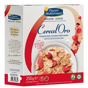 PIACERI MEDITERRANEI CEREALORO FIOCCHI DI RISO CON MAIS E FRUTTI ROSSI 250 G - Farmacia Bartoli
