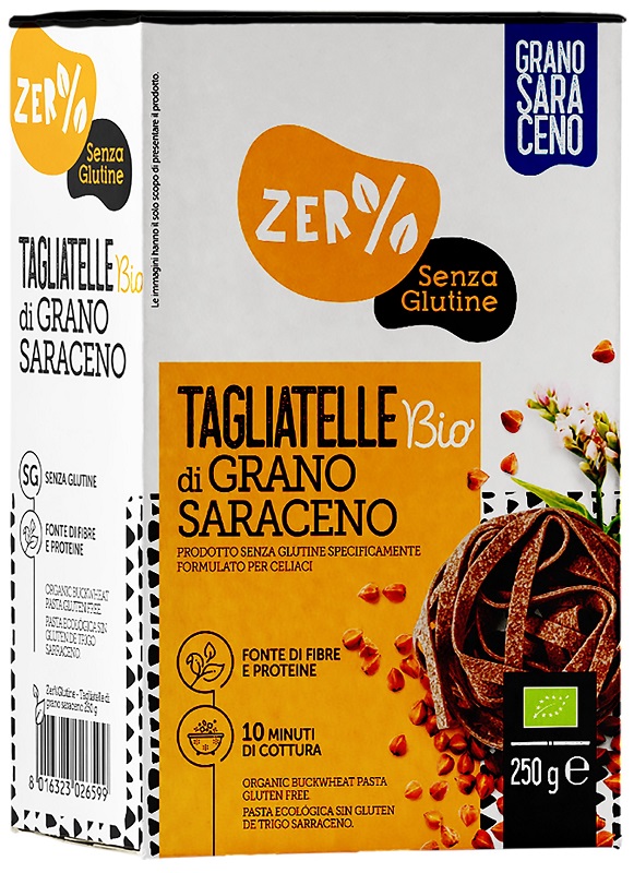 ZERO% GLUTINE TAGLIATELLE A NIDO DI GRANO SARACENO INTEGRALESENZA GLUTINE BIO 250 G - Farmacia Bartoli