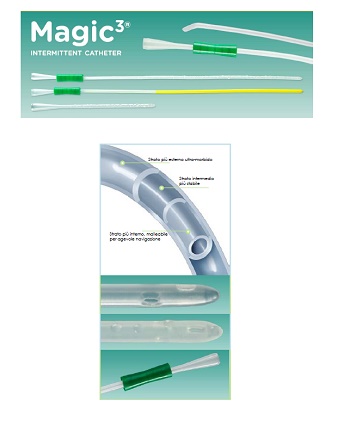 CATETERE VESCICALE INTERMITTENTE MAGIC-3 AUTOLUBRIFICANTE IN PURO SILICONE 100% TRASPARENTE UOMO LUNGHEZZA 40CM MISURA CH14 30 PEZZI - Farmacia Bartoli