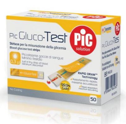 STRISCE MISURAZIONE GLICEMIA PIC GLUCOTEST 50 PEZZI - Farmacia Bartoli