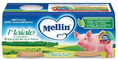 MELLIN OMOGENEIZZATO MAIALE CON VERDURE 2 PEZZI X 80 G - Farmacia Bartoli