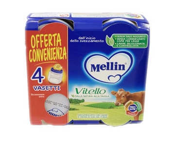 MELLIN OMOGENEIZZATO VITELLO 4 PEZZI X 80 G - Farmacia Bartoli