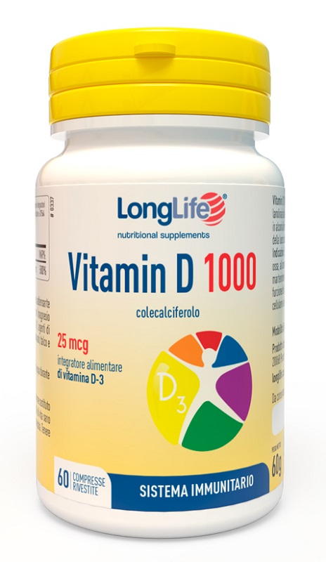 LONGLIFE VITAMIN D 1000UI 60 COMPRESSE RIVESTITE - Farmacia Bartoli
