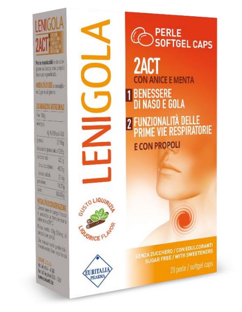 LENIGOLA 20 PERLE SOFTGEL CAPS LIQUIRIZIA - Farmacia Bartoli