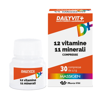 MASSIGEN DAILYVIT 12 VITAMINE 11 MINERALI 30 COMPRESSE RIVESTITE - Farmacia Bartoli