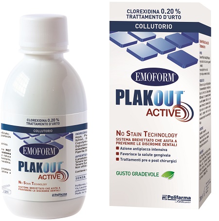 EMOFORM PLAK OUT ACTIVE CLOREXIDINA 0,20% COLLUTORIO 200 ML - Farmacia Bartoli