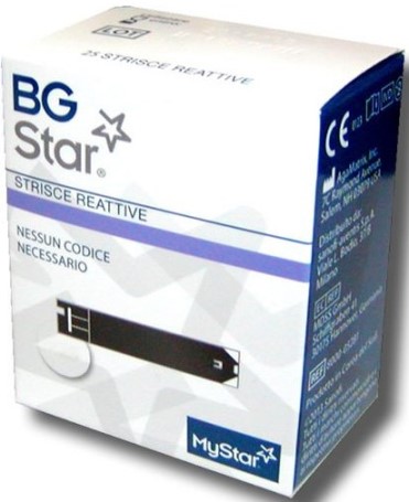 STRISCE REATTIVE MISURAZIONE GLICEMIA BGSTAR MYSTAR 25 PEZZI - Farmacia Bartoli