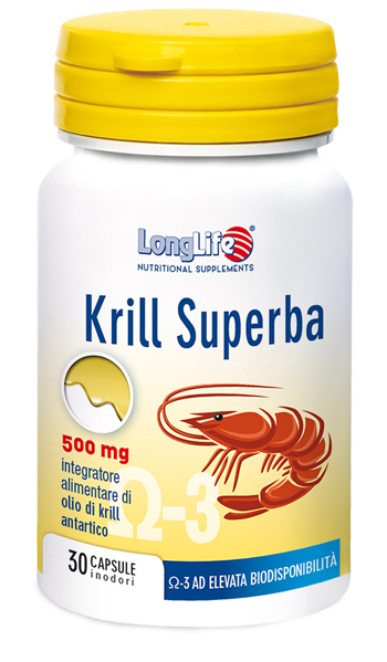 LONGLIFE KRILL SUPERBA 30 CAPSULE INODORI DA 600 MG - Farmacia Bartoli