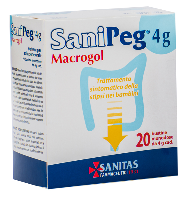 SANIPEG MACROGOL POLVERE PER SOLUZIONE ORALE 20 BUSTINE DA 4 G - Farmacia Bartoli