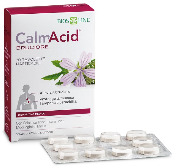 BIOSLINE CALMACID BRUCIORE 20 TAVOLETTE MASTICABILI - Farmacia Bartoli