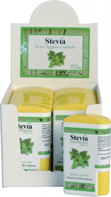 STEVIA EDULCORANTE 200 COMPRESSE DISPLAY CONTENENTE 14 DISPENSER - Farmacia Bartoli