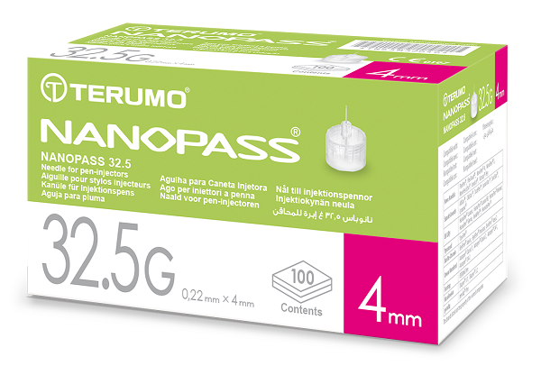 AGO PER PENNA DA INSULINA NANOPASS 32,5 GAUGE LUNGHEZZA 4 MM 100 PEZZI - Farmacia Bartoli