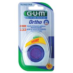 GUM ORTHO FLOSS FILO SPUGNOSO 50 PEZZI - Farmacia Bartoli