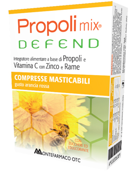 PROPOLI MIX DEFEND 30 COMPRESSE MASTICABILI GUSTO ARANCIA - Farmacia Bartoli