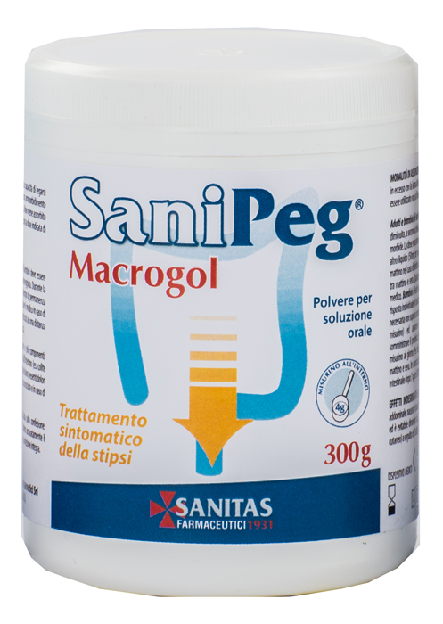 SANIPEG MACROGOL POLVERE PER SOLUZIONE ORALE BARATTOLO 300 G - Farmacia Bartoli