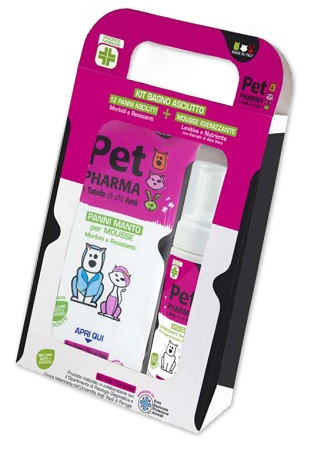 PET IN PHARMA KIT BAGNO ASCIUTTO 12 PANNI + 1 MOUSSE IGIENIZZANTE - Farmacia Bartoli