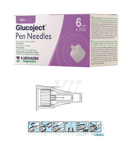 AGO PER PENNA DA INSULINA GLUCOJECT LUNGHEZZA 6 MM GAUGE 31 100 PEZZI - Farmacia Bartoli