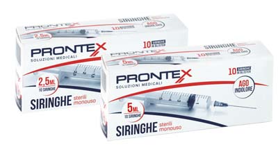 SIRINGA PRONTEX 2,5 ML AGO IND 10 PEZZI - Farmacia Bartoli