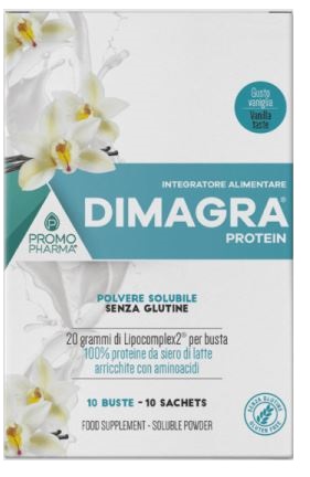 DIMAGRA PROTEIN POLVERE SOLUBILE GUSTO VANIGLIA 10 BUSTINE - Farmacia Bartoli