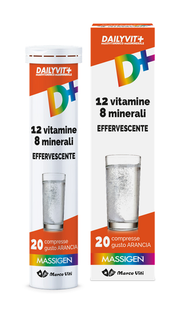 MASSIGEN DAILYVIT 12 VITAMINE 8 MINERALI EFFERVESCENTE 20 COMPRESSE - Farmacia Bartoli