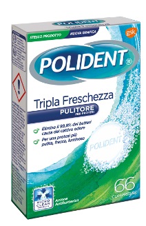 POLIDENT TRIPLA FRESCHEZZA 66 COMPRESSE - Farmacia Bartoli