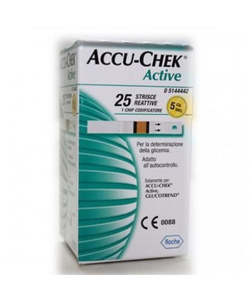 STRISCE MISURAZIONE GLICEMIA ACCU-CHEK ACTIVE STRIPS 25 PEZZI INF RETAIL - Farmacia Bartoli
