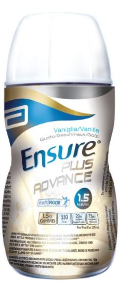 ENSURE PLUS ADVANCE VANIGLIA 4 BOTTIGLIE DA 220 ML - Farmacia Bartoli