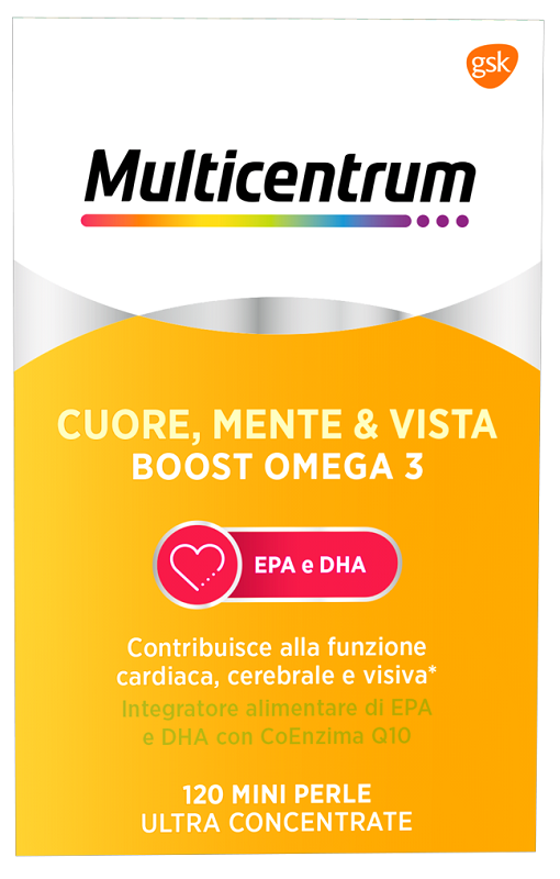 MULTICENTRUM CUORE MENTE E VISTA BOOST OMEGA 3 120 MINI PERLE - Farmacia Bartoli