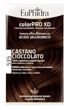 EUPHIDRA COLORPRO XD 535 CASTANO CIOCCOLATO GEL COLORANTE CAPELLI IN FLACONE + ATTIVANTE + BALSAMO + GUANTI - Farmacia Bartoli