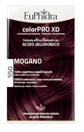 EUPHIDRA COLORPRO XD 550 MOGANO GEL COLORANTE CAPELLI IN FLACONE + ATTIVANTE + BALSAMO + GUANTI - Farmacia Bartoli