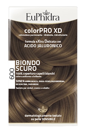 EUPHIDRA COLORPRO XD 600 BIONDO SCURO GEL COLORANTE CAPELLI IN FLACONE + ATTIVANTE + BALSAMO + GUANTI - Farmacia Bartoli