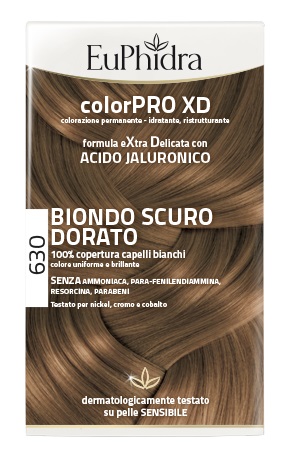 EUPHIDRA COLORPRO XD 630 BIONDO SCURO DORATO GEL COLORANTE CAPELLI IN FLACONE + ATTIVANTE + BALSAMO + GUANTI - Farmacia Bartoli
