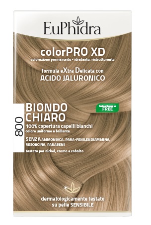 EUPHIDRA COLORPRO XD 800 BIONDO CHIARO GEL COLORANTE CAPELLI IN FLACONE + ATTIVANTE + BALSAMO + GUANTI - Farmacia Bartoli