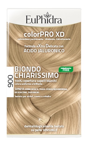 EUPHIDRA COLORPRO XD 900 BIONDO CHIARISSIMO GEL COLORANTE CAPELLI IN FLACONE + ATTIVANTE + BALSAMO + GUANTI - Farmacia Bartoli