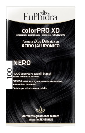 EUPHIDRA COLORPRO XD 100 NERO GEL COLORANTE CAPELLI IN FLACONE + ATTIVANTE + BALSAMO + GUANTI - Farmacia Bartoli