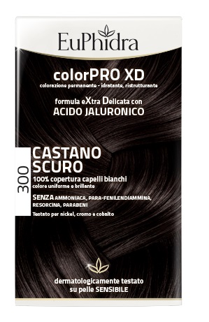 EUPHIDRA COLORPRO XD 300 CASTANO SCURO GEL COLORANTE CAPELLI IN FLACONE + ATTIVANTE + BALSAMO + GUANTI - Farmacia Bartoli