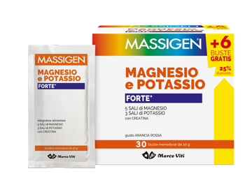 MASSIGEN MAGNESIO E POTASSIO FORTE 24 BUSTINE + 6 GRATIS - Farmacia Bartoli